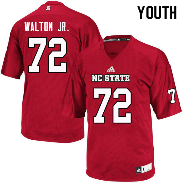 Youth #72 Philip Walton Jr. NC State Wolfpack College Football Jerseys Sale-Red